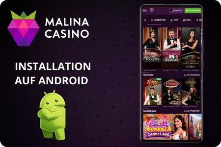 Installation auf Android Malina Casino