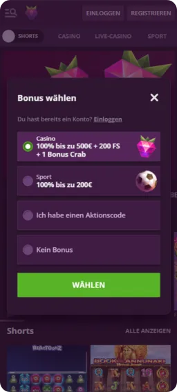 Malina Casino App Bonus Crab