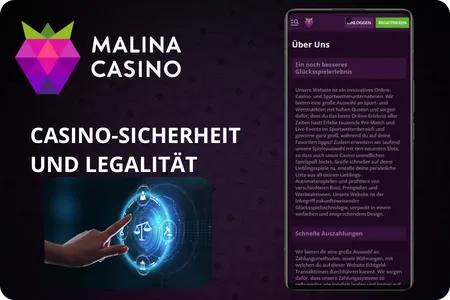 Malina Casino-Sicherheit und Legalität
