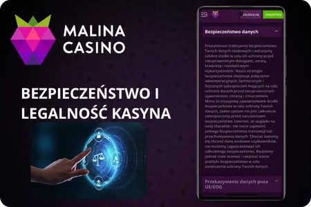 Bezpieczeństwo i legalność Malina Casino