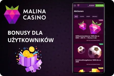 Bonusy dla użytkowników Malina Casino