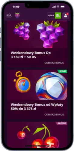 Aktywacja oferty bonusowej w Malina Casino App