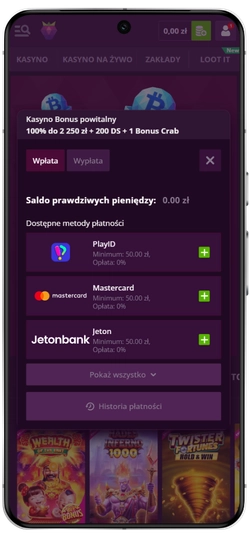 Wpłata na kod bonusowy Malina Casino 25