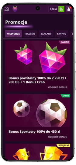 Wybór i aktywacja kodów bonusowych Malina Casino