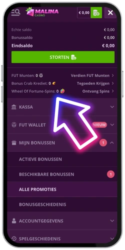 Bonusstatus in de kassa controleren