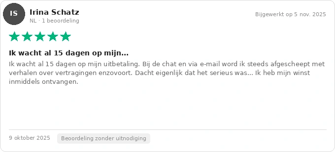 Malina Casino beoordeling Trustpilot