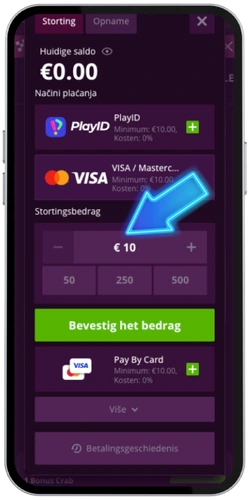 Malina Casino minimale storting €10 bevestigen