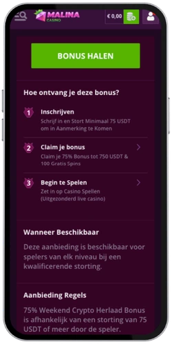 Malina Casino inzetvereisten en bonusregels overzicht